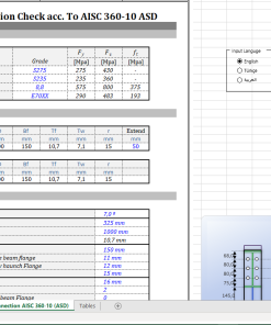 Excel file Structural Steel Beam-to-Column Connection Design per AISC 360-10