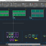 CAD file for rooftop solar power system design drawing for warehouse 1MW