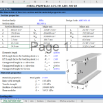 Excel Calculation Sheet Structural Steel Profile Design per AISC 360-10 Specs