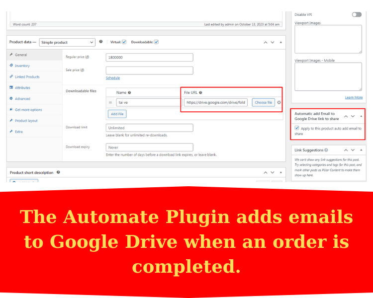 The Plugin Auto Add Email to google drive when the order completed