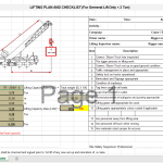 Excel Template - Lifting Plan calculation and check list