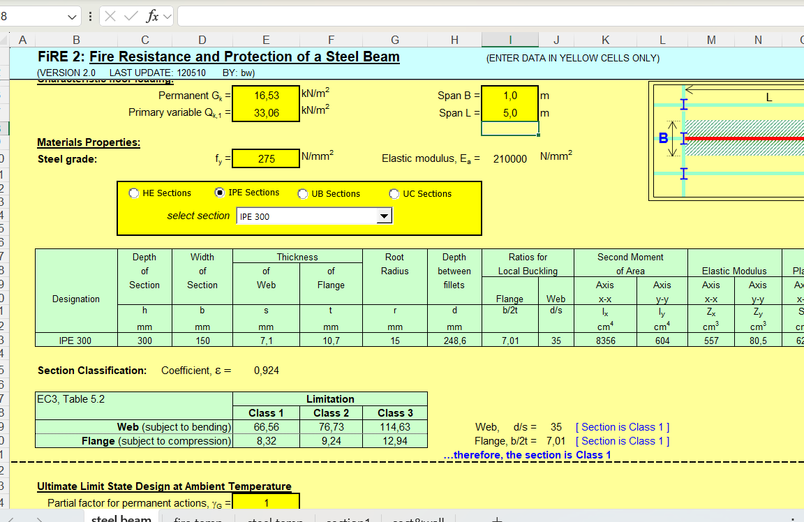 Excel Files – Fire Protection Design according to Eurocode