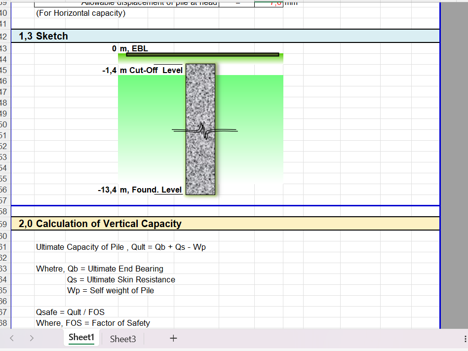 Excel Calculation Spreadsheet – Professional Pile Capacity Analysis – Complete Engineering Solution