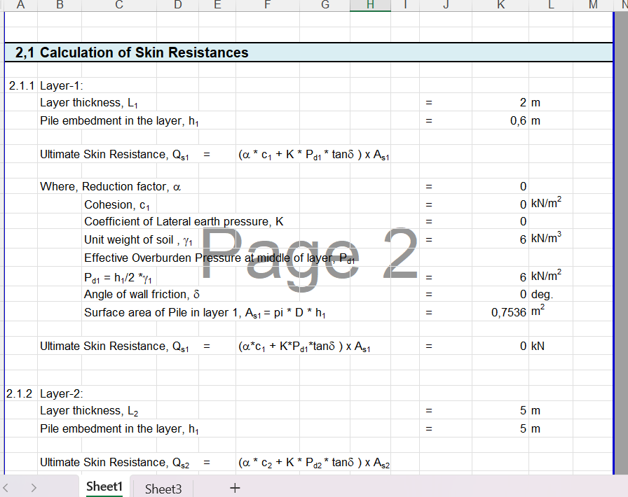 Excel Calculation Spreadsheet – Professional Pile Capacity Analysis – Complete Engineering Solution