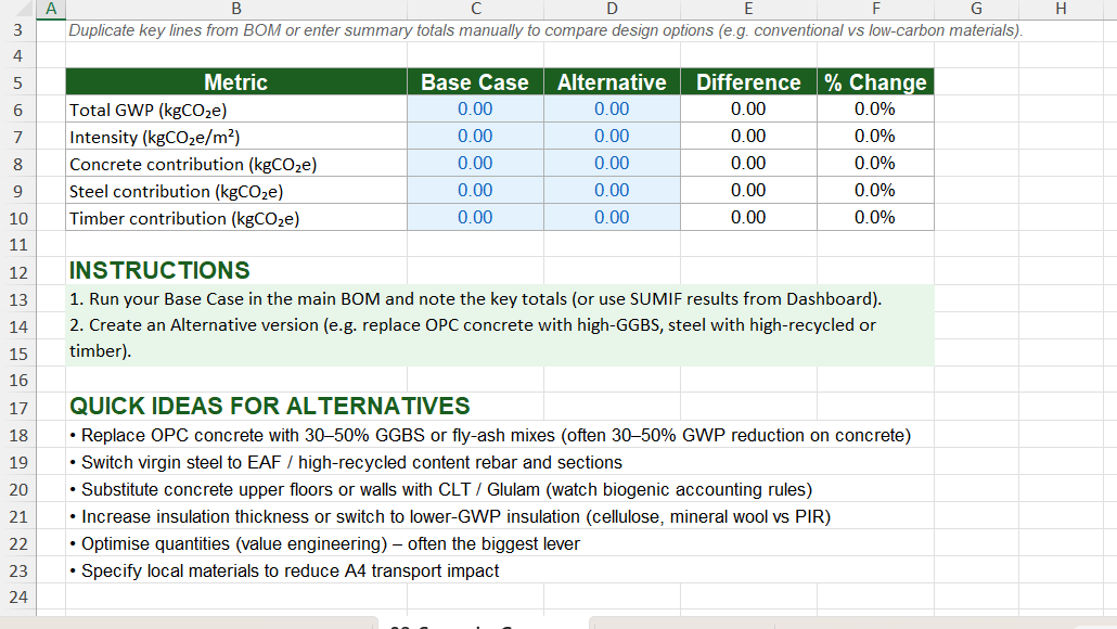 EXCEL SPREADSHEETS CARBON / EPD CALCULATOR